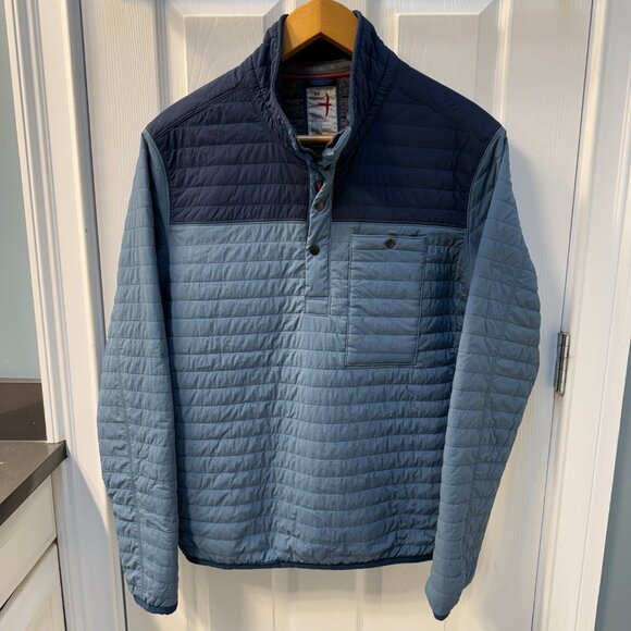 Relwen Other - Relwen Jacket Two Tone Blue Windzip Popover Quilted Pullover Size Medium